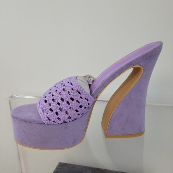 Fashion Nova  Funky Purple Platformed Mules Size 9 - Picture 4 of 8